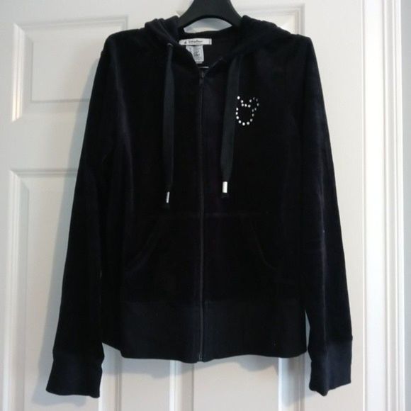 Disney Parks Mickey Mouse Black Velour Hoodie - Picture 2 of 5